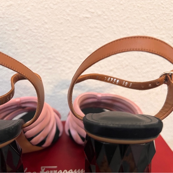 NWT Salvatore Ferragamo Amalia Pink Block X5 Heels - Picture 6 of 9